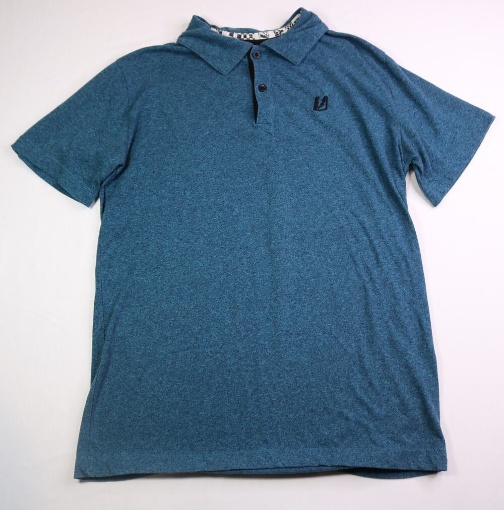 Amplify Boys Polo Shirt XL 18/20 Blue Heathered Short Sleeve Casual Tech Cotton